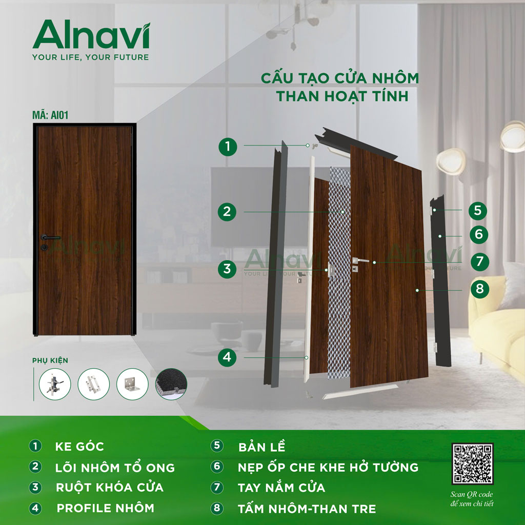 Cấu tạo cửa nhôm tổ ong Alnavi